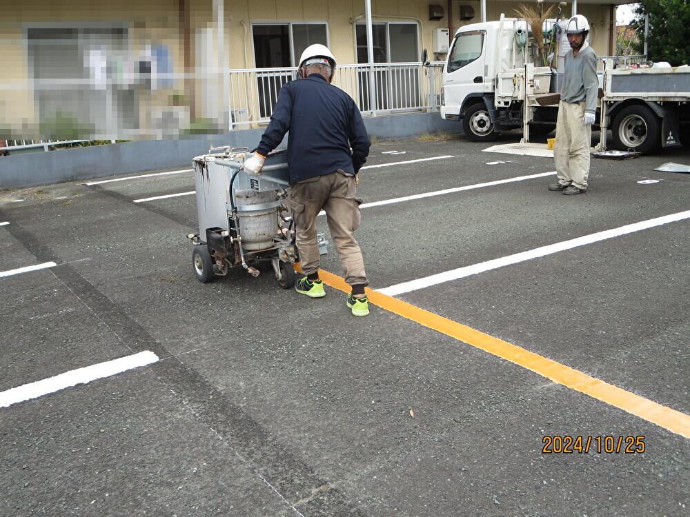 駐車場ライン引き（焼き付け）事例